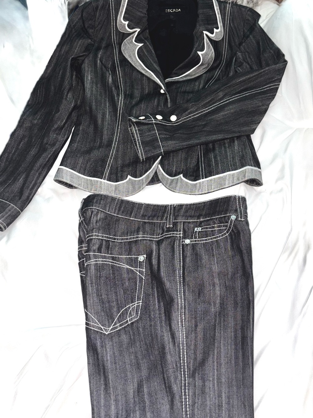 Authentic Escada two-piece denim suit